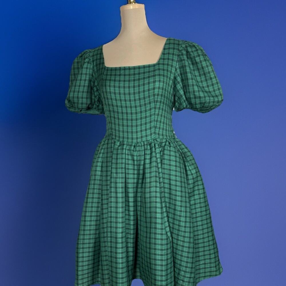 Ivy City Co. | Cupcake Dress| Green Plaid | Modest | Rockabilly |Retro Vibe